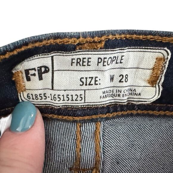 Free People FP Skinny Jeans women’s size 28 Blue Bodycon Preppy Cabincore - Picture 4 of 12